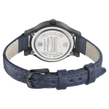Sonata Essentials Black Dial Women Watch With Leather Strap