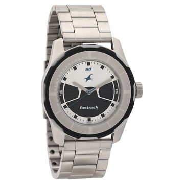 Fastrack Quartz Analog Multicoloured Dial Stainless Steel Strap Watch for Guys
