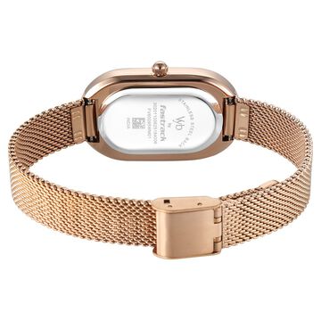 Vyb Mirage By Fastrack Quartz Analog Silver Dial Rose Gold Stainless Steel Strap Watch For Girls