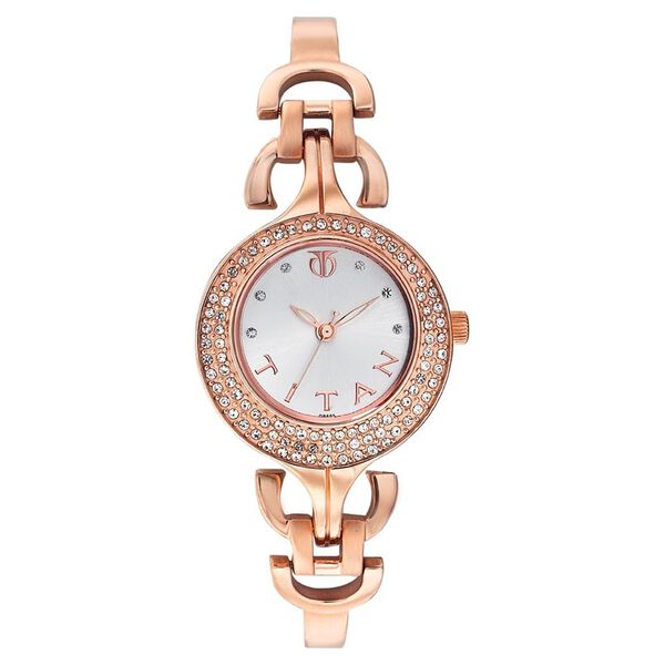 Titan Quartz Analog Silver Dial Metal Strap Watch for Women - image number 0