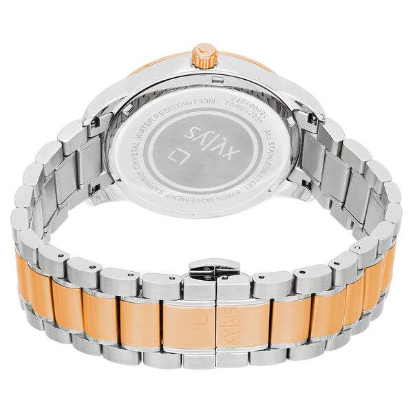 Xylys Swiss Analog Two Toned Stainless Steel Strap and Black Dial Watch For Men - image number 4