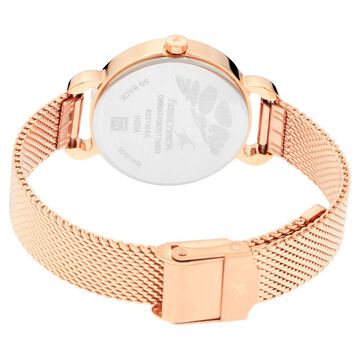 Fastrack Animal Print Quartz Analog Bicolour Dial Stainless Steel Strap Watch for Girls