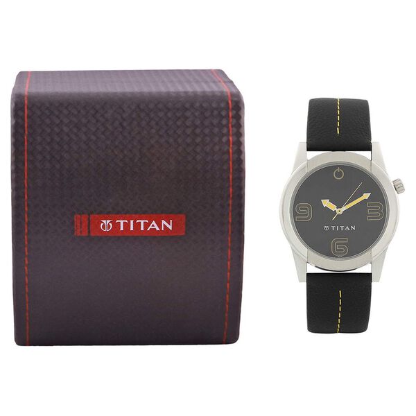 Titan Purple Black Dial Analog Leather Strap watch for Men - image number 4