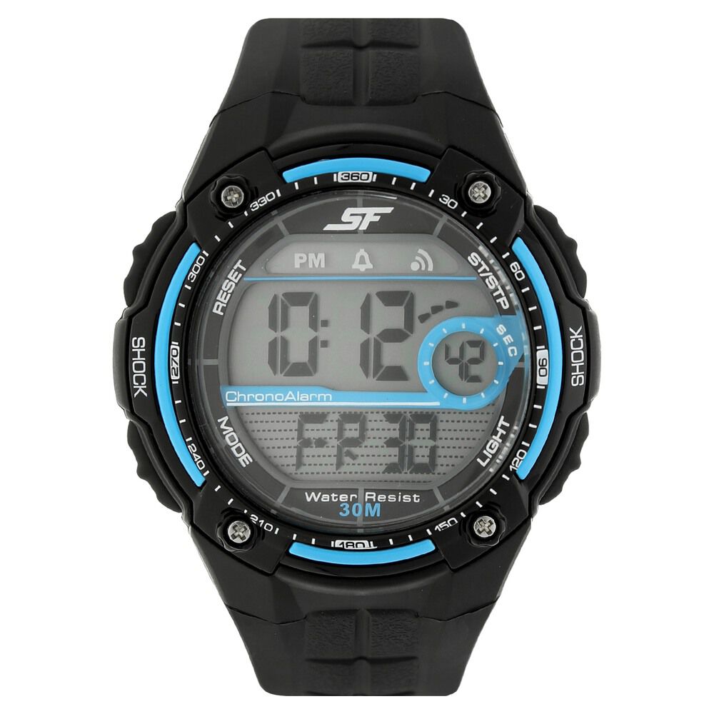 Buy Online SF Digital Dial Black Plastic Strap Watch for Men