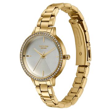 Poze By Sonata Quartz Analog White Dial Golden Stainless Steel Strap Watch For Women