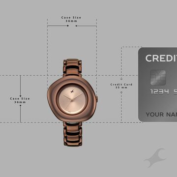 Fastrack Analog Brown Dial Women's Watch with Brown Metal Bracelet