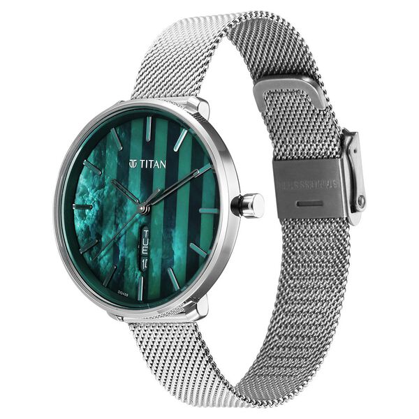 Titan Neo Analog with Day and Date Mother Of Pearl Dial Silver Color Stainless Steel Strap Watch For Women - image number 2