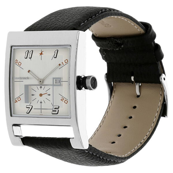 Fastrack Essentials Quartz Analog White Dial Leather Strap Watch for Guys - image number 1