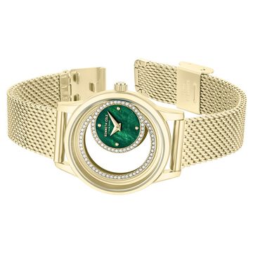 Kenneth Cole Quartz Analog Green Mother of Pearl Dial Golden Stainless Steel Strap Watch For Women