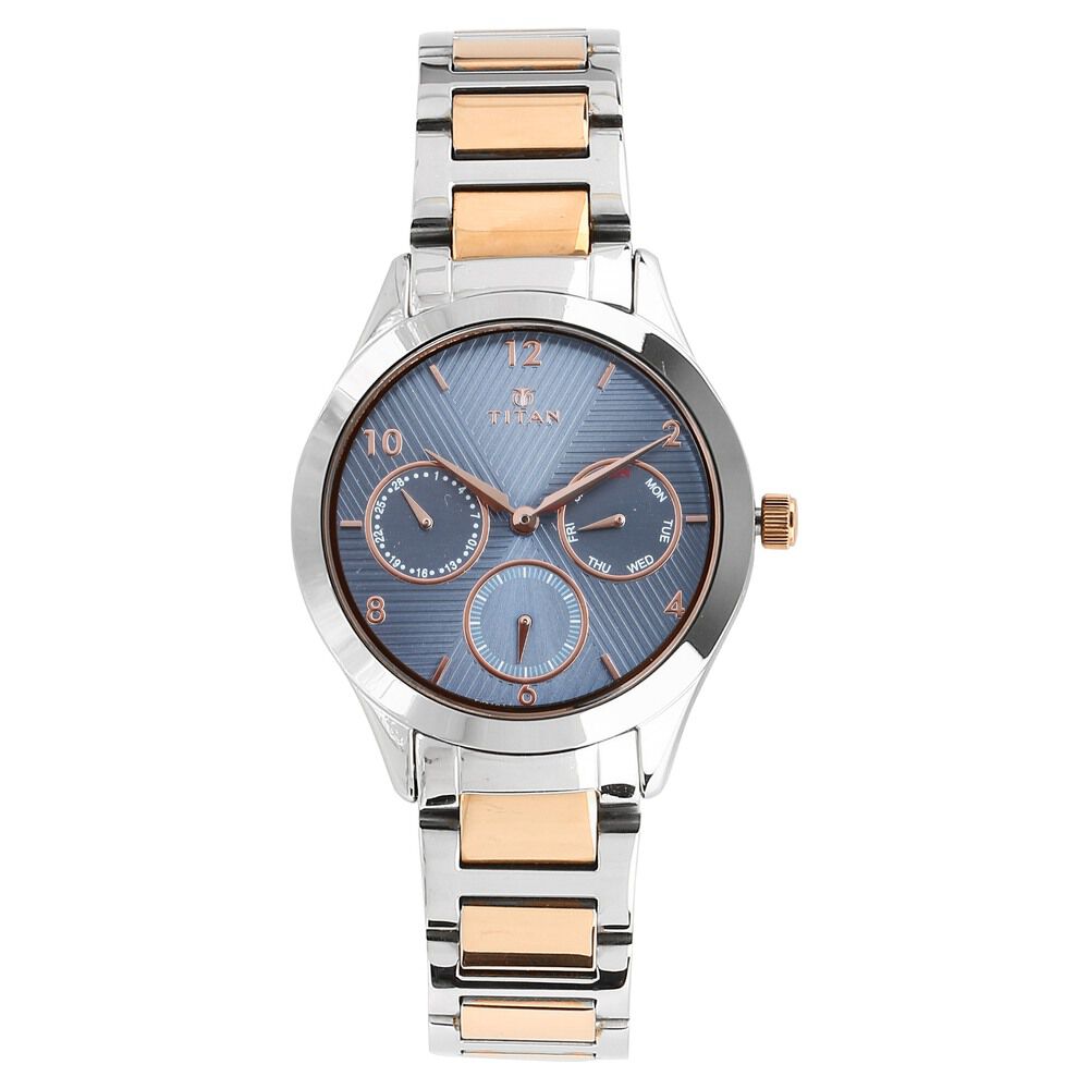 Buy Online Titan Workwear Blue Dial Women Watch With Stainless