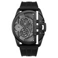 Police Quartz Multifunction Black Dial Black Silicon Strap Watch For Men - image number 0