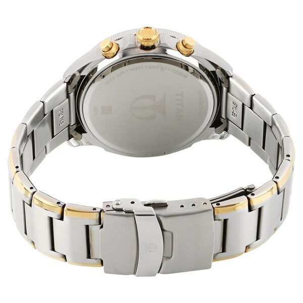 Titan Quartz Multifunction White Dial Stainless Steel Strap Watch for Men - image number 3