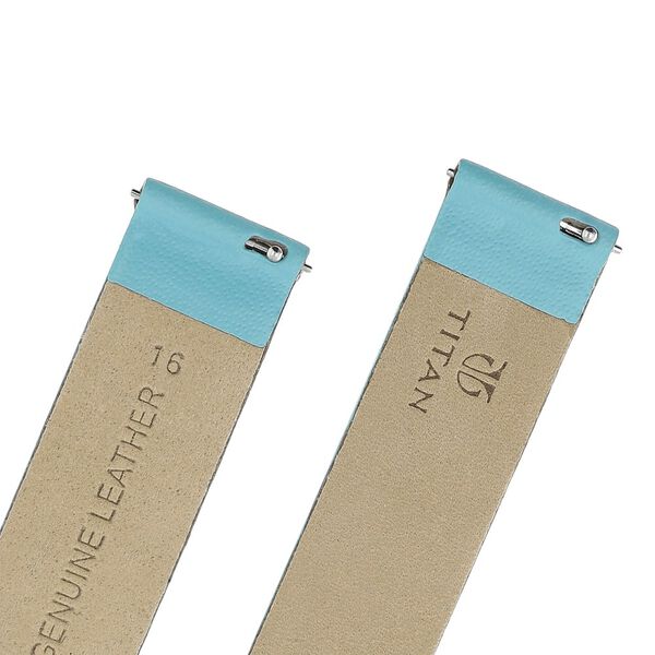 16 mm Blue Genuine Leather Strap for Women - image number 4
