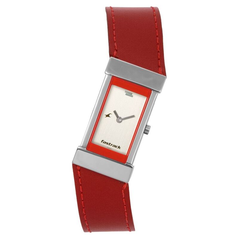 Fastrack Quartz Analog Silver Dial Leather Strap Watch for Girls - image number 0