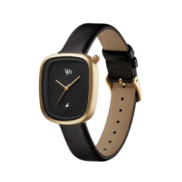 Fastrack Vyb Prodigy Quartz Analog Black Dial Leather Strap Watch for Girls - image number 3