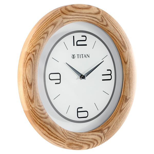 Titan Wooden Brown Wall Clock with Glass Dial - 31.8 cm x 31.8 cm (Medium) - image number 2