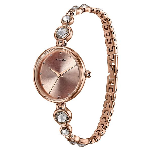 Sonata Aria Timeless Treasures Quartz Analog Rose Gold Dial Bi Metal Strap Watch For Women - image number 2