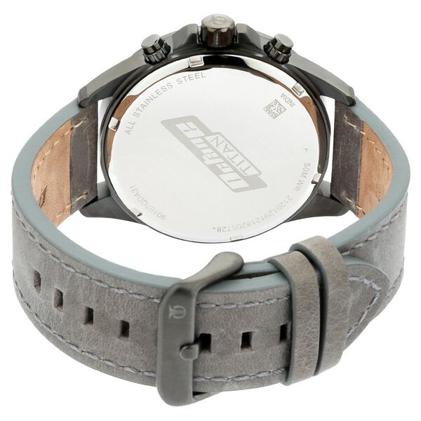 Titan Octane Anthracite Dial Quartz Multifunction Leather Strap watch for Men - image number 4