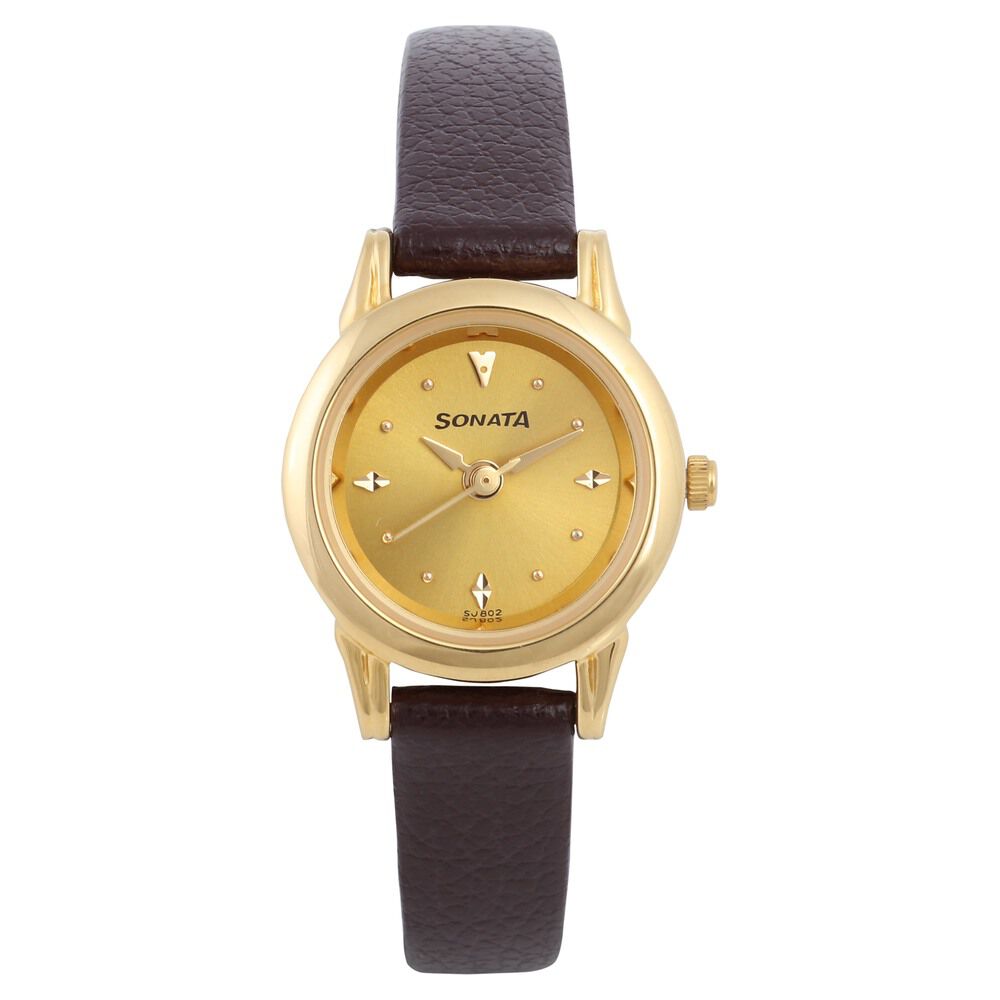 Sonata ladies leather watches on sale
