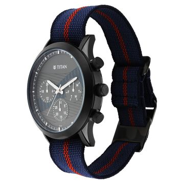 Titan Athleisure Anthracite Dial Quartz Multifunction Nylon Strap watch for Men