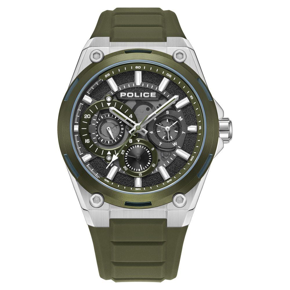 Police Quartz Multifunction Black Silicone Strap for Men-image-29
