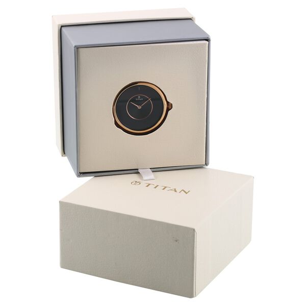 Titan We Black Dial Women Watch With Leather Strap - image number 4