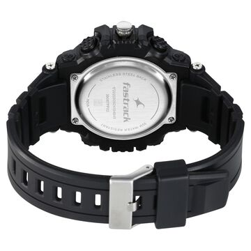 Fastrack StreetStyle Quartz Digital Black And Red Dial Black PU Strap Unisex Watch