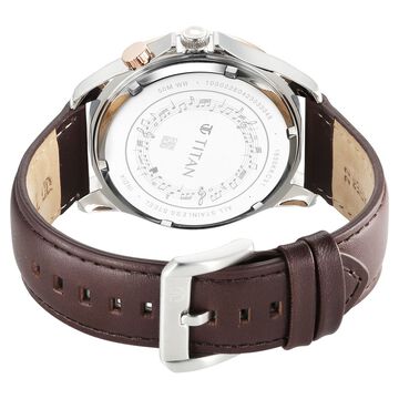 Titan Techno Beats Black Dial Analog with Day and Date Steel Strap Watch for Men