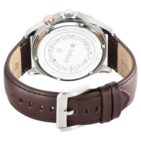 Titan Techno Beats Black Dial Analog with Day and Date Steel Strap Watch for Men - image number 5