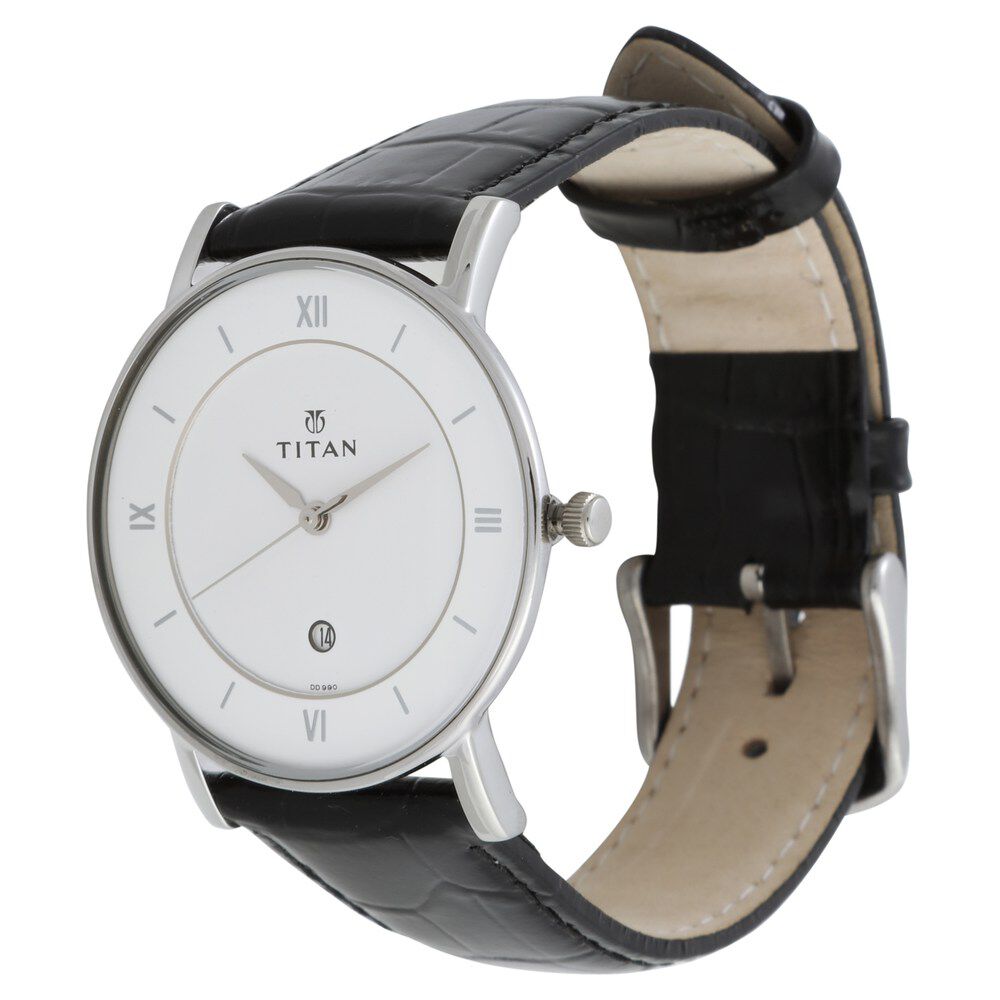 Titan white online dial watch