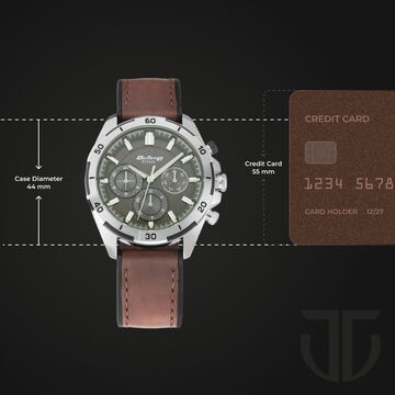 Titan Octane Hyper Lume Black Dial Quartz Multifunction Leather Strap watch for Men