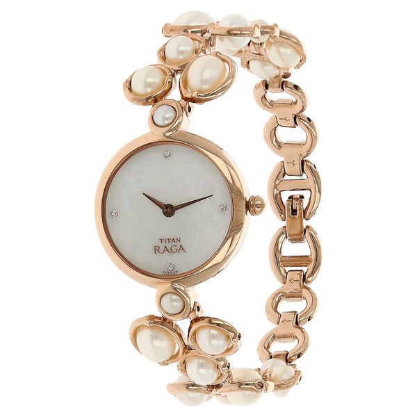 Titan Raga Mother of Pearl Dial Women Watch With Metal Strap - image number 1