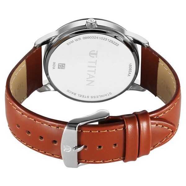 Titan Wrist Wit Quartz Analog with Date Blue Dial Leather Strap Watch for Men - image number 7