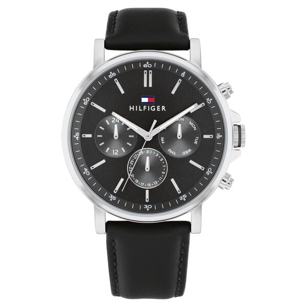Tommy Hilfiger Quartz Multifunction Grey Leather Strap for Men - image number 0
