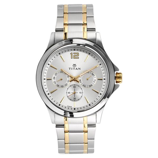 Titan Workwear Silver Dial Quartz Multifunction Stainless Steel Strap watch for Men - image number 0