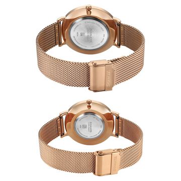 Sonata Soulmate Quartz Analog Black Dial Stainless Steel Strap Watch For Couple
