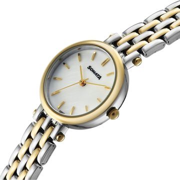 Sonata Eternia Quartz Analog White Dial Metal Strap Watch For Women