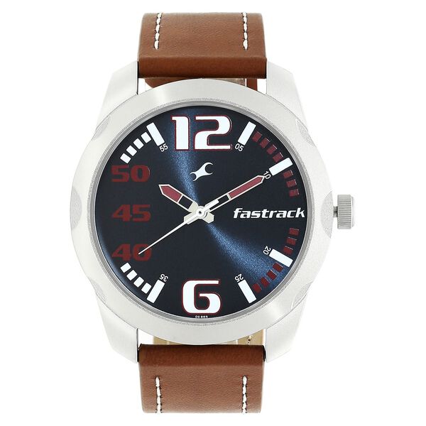 Fastrack Hitlist Quartz Analog Blue Dial Leather Strap Watch for Guys - image number 1