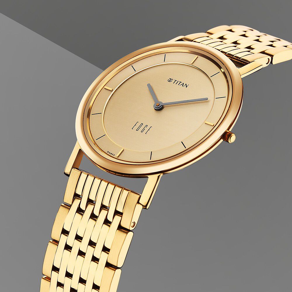 Titan edge on sale gold watch