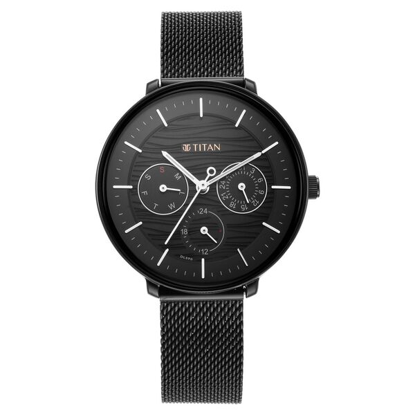 Titan Women's Svelte Green: Multi-Function Watch with Metal Strap - image number 1