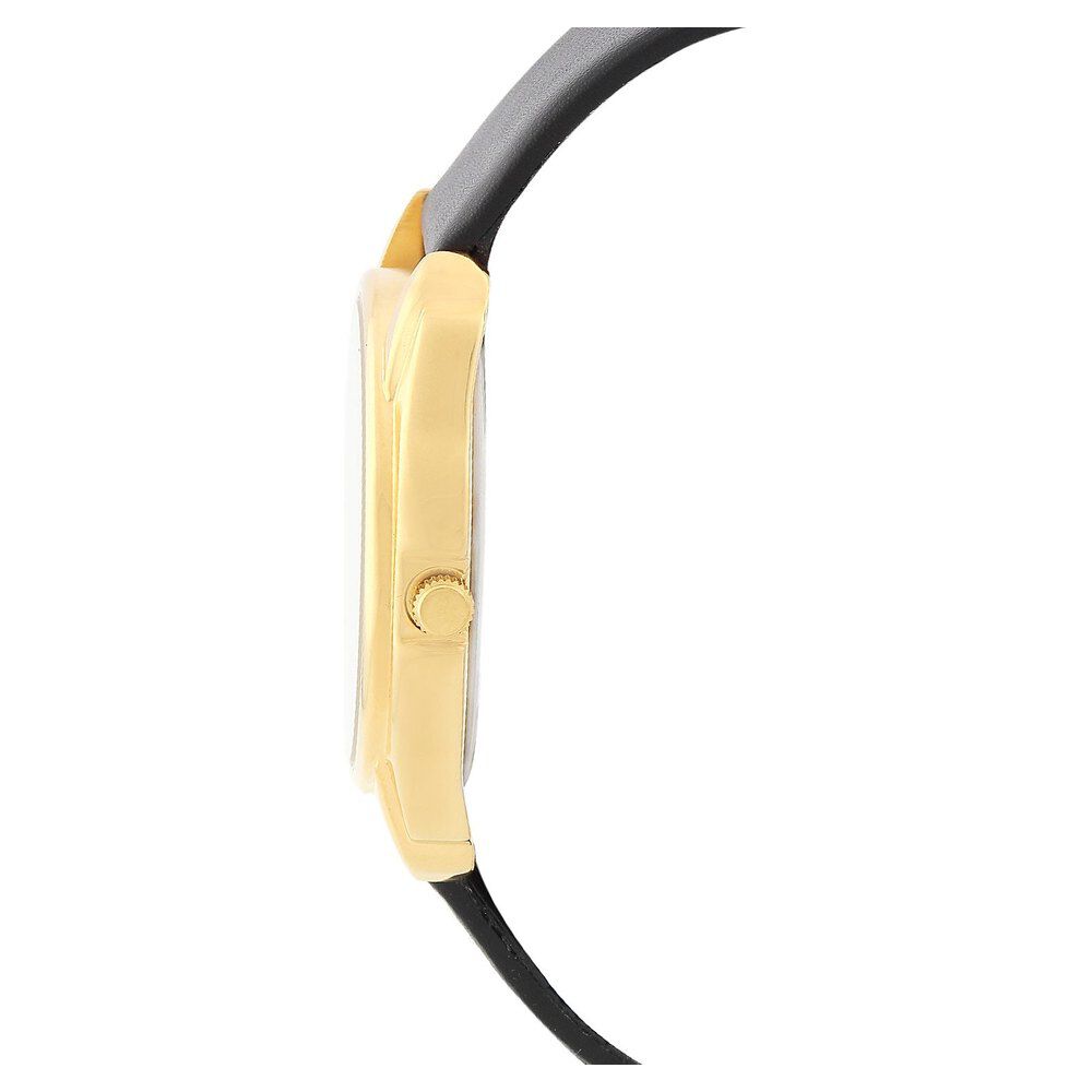 Buy Online Titan Quartz Analog Black Dial Leather Strap Watch for