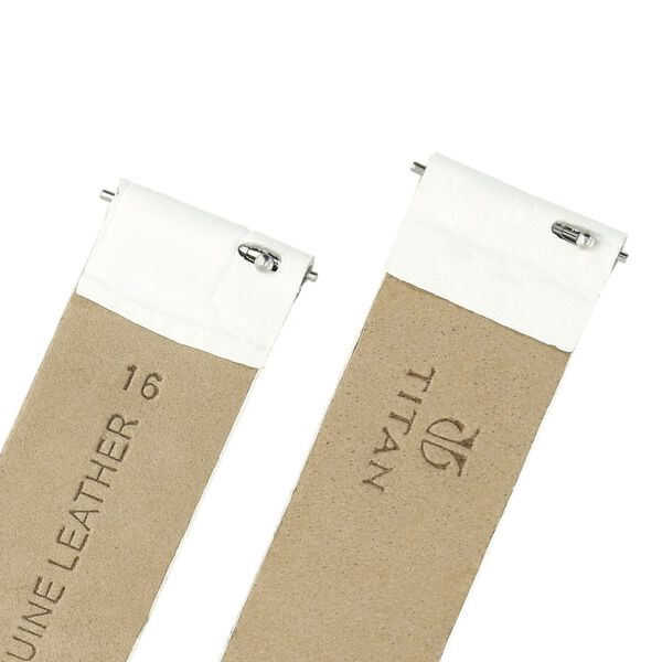 16 mm White Genuine Leather Strap for Women - image number 4