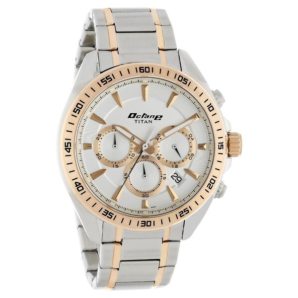 Titan Octane White Dial Chrono Stainless Strap watch for Men - image number 1