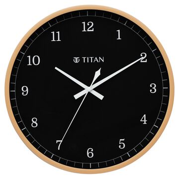 Titan Classic Balck Wall Clock with Silent Sweep Technology - 29.5 cm x 29.5 cm (Medium)