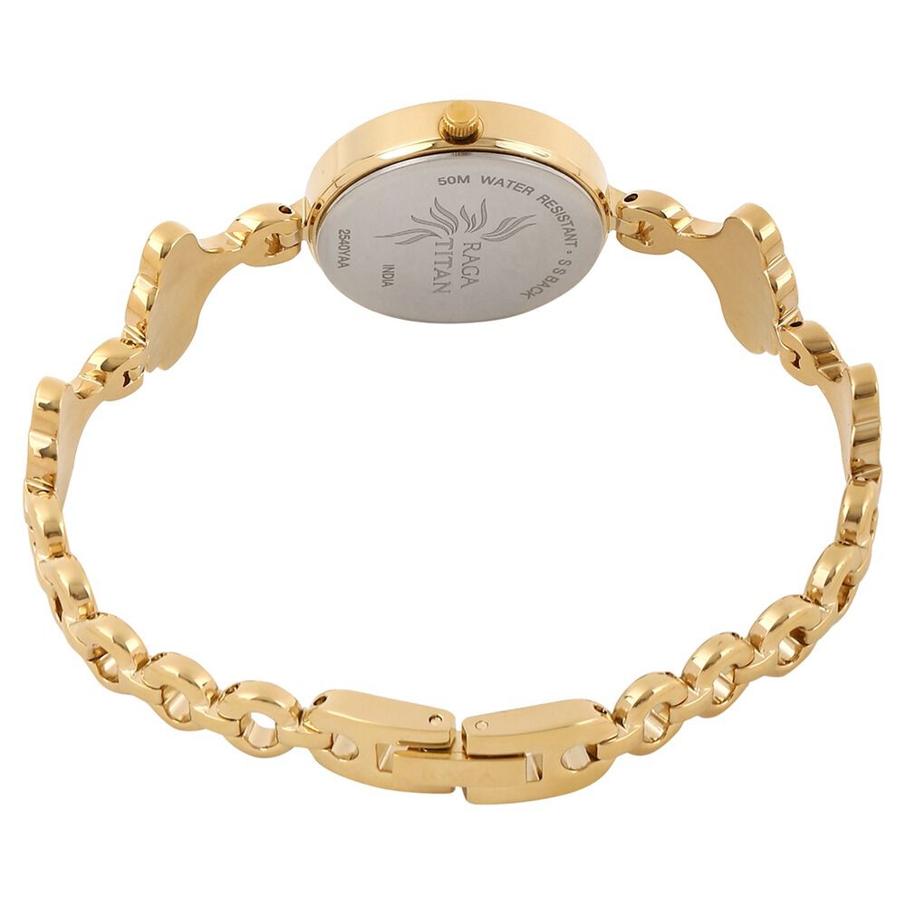 Buy Online Titan Raga Foliage White Dial Analog Metal Strap Watch for Women 2540ym04 Titan