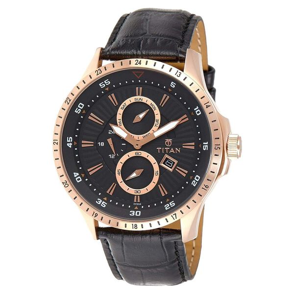 Titan Quartz Analog with Date Black Dial Watch for Men - image number 0