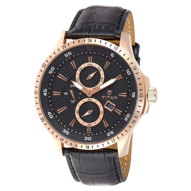 Titan Quartz Analog with Date Black Dial Watch for Men