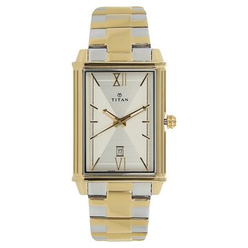 Titan Regalia Rome Silver Dial Analog with Date Stainless Steel Strap Watch for Men