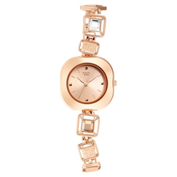 Titan Raga Love All Rose Gold Dial Women Watch With Metal Strap - image number 1