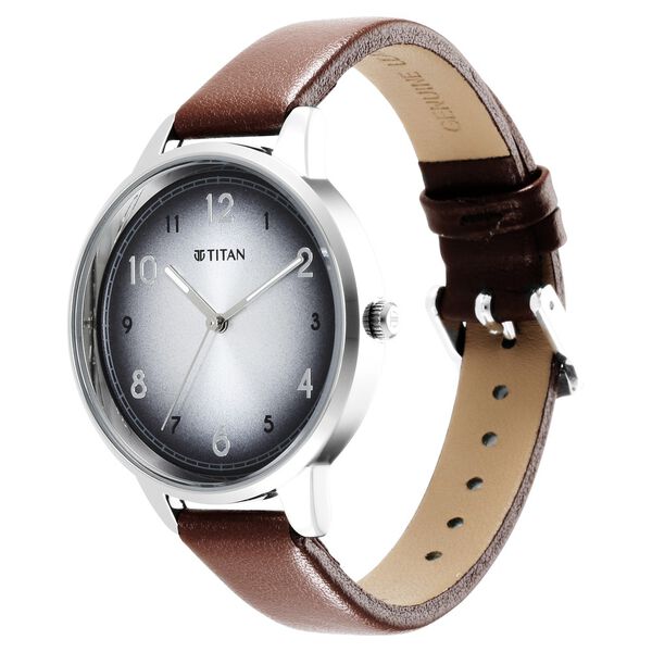 Titan Trendsetters Silver white Dial Women Watch With Leather Strap - image number 2
